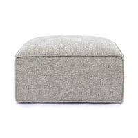 Mindy Taupe Performance Chenille Basketweave Ottoman