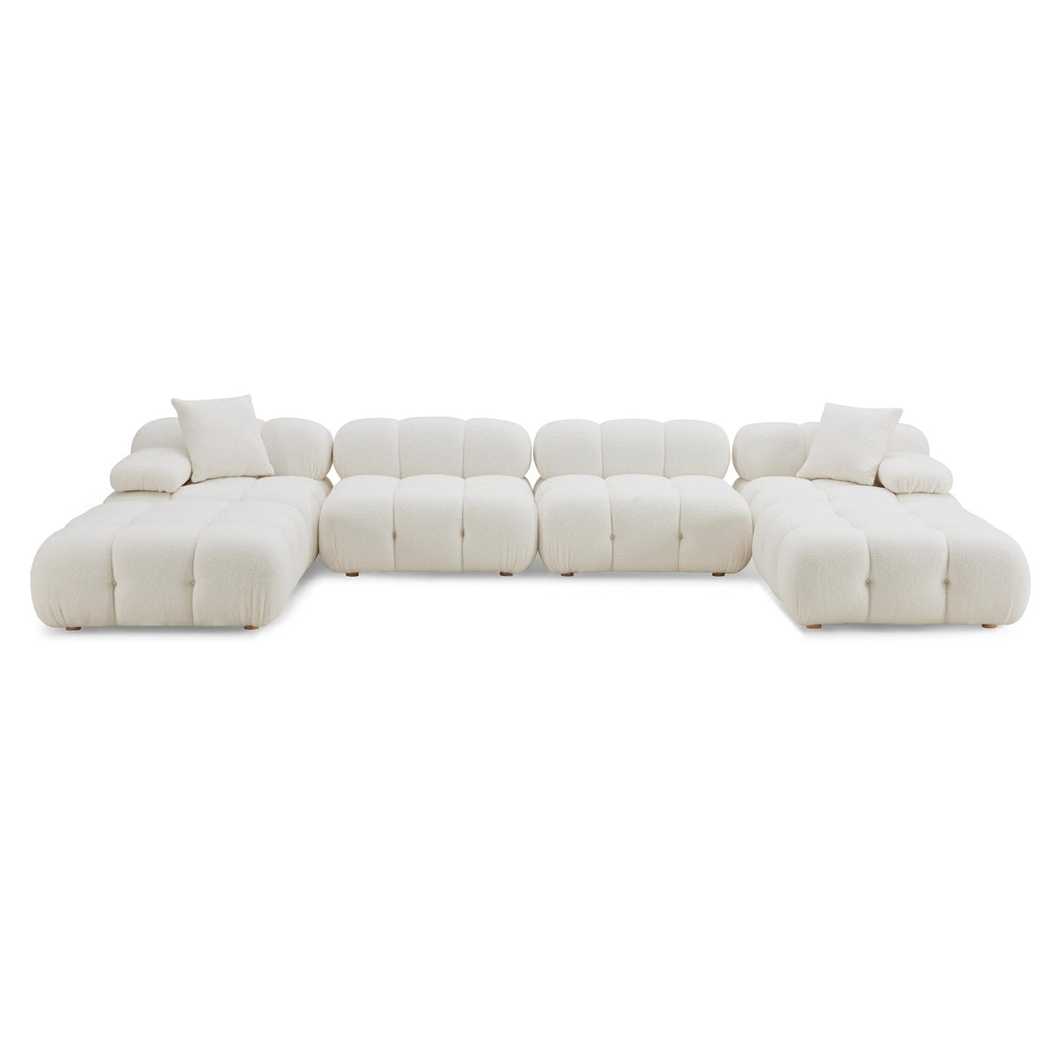 Vogue 157.6 Cream Performance Vegan Shearling 6-piece Modular U-Sectional