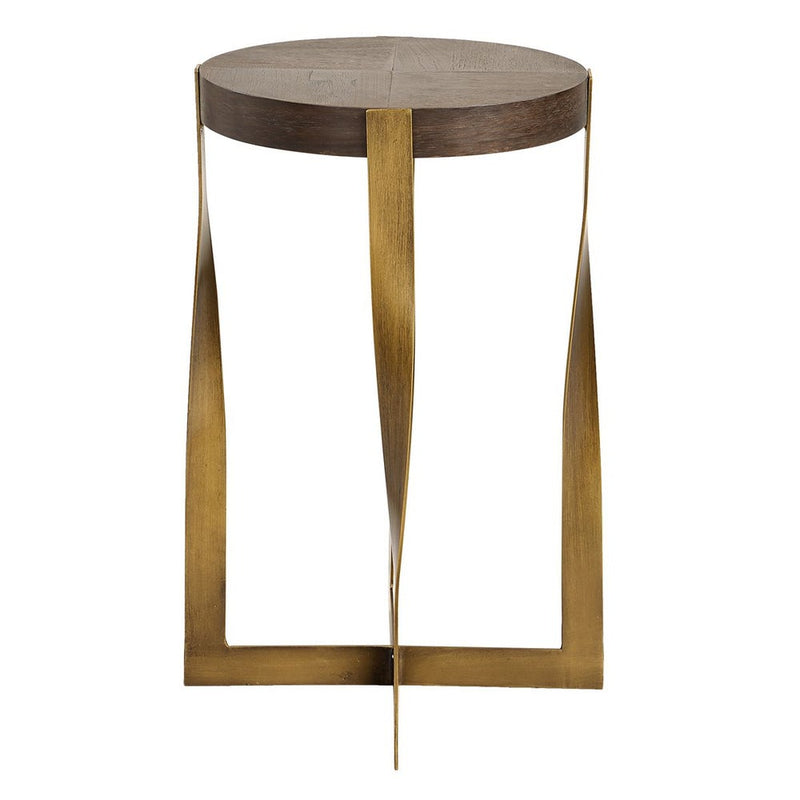 Olivia Walnut & Gold Accent Table