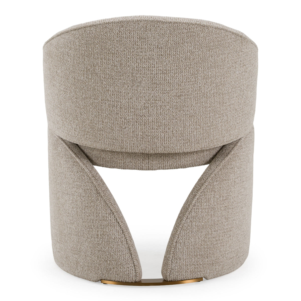Tarrace Modern Beige Upholstered & Brushed Gold Dining Chair