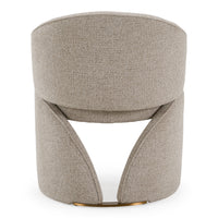 Tarrace Modern Beige Upholstered & Brushed Gold Dining Chair