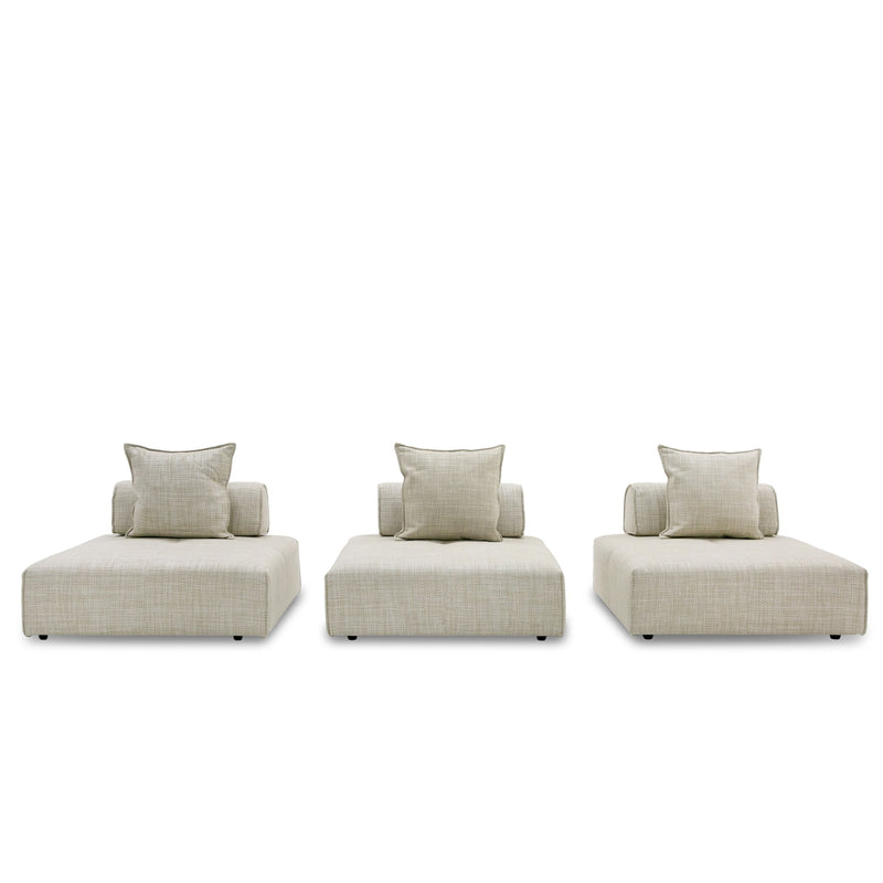 Montrose Beige Fabric 3 Seat Modular Sectional Sofa