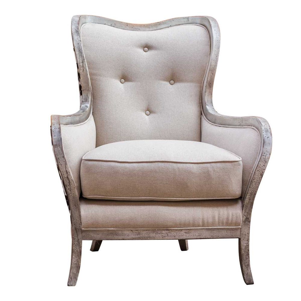 Maypearl White and Black Armchair