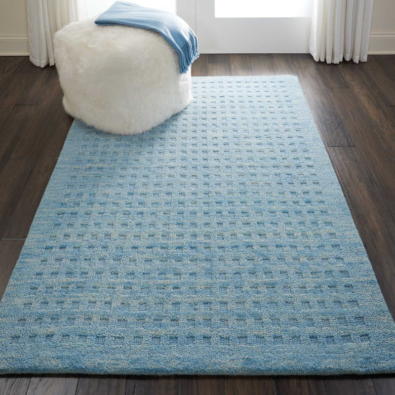 Melinda Sky Blue Wool Area Rug