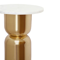 Margaux Brass & White Marble Accent Table