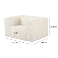 Telav Fluffy Oversized Cream Performance Corduroy Accent Chair