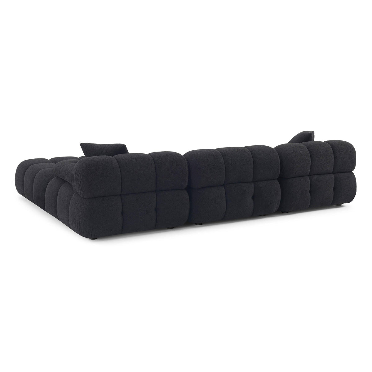 Vogue 118.2" Black Performance Vegan Shearling 4-piece Modular Sectional