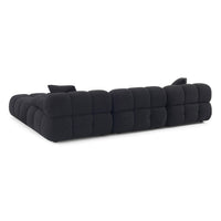 Vogue 118.2" Black Performance Vegan Shearling 4-piece Modular Sectional