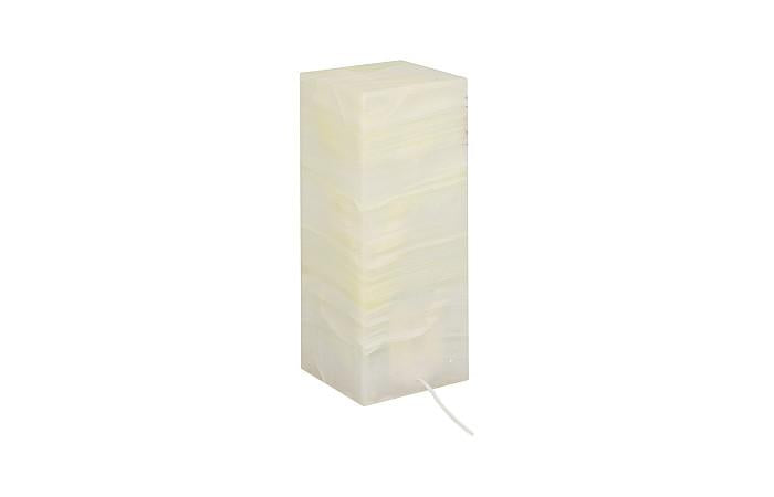 Onyx White Square Table Lamp