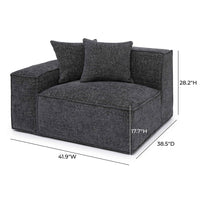 Mindy Charcoal Performance Chenille Basketweave LAF Corner Chair