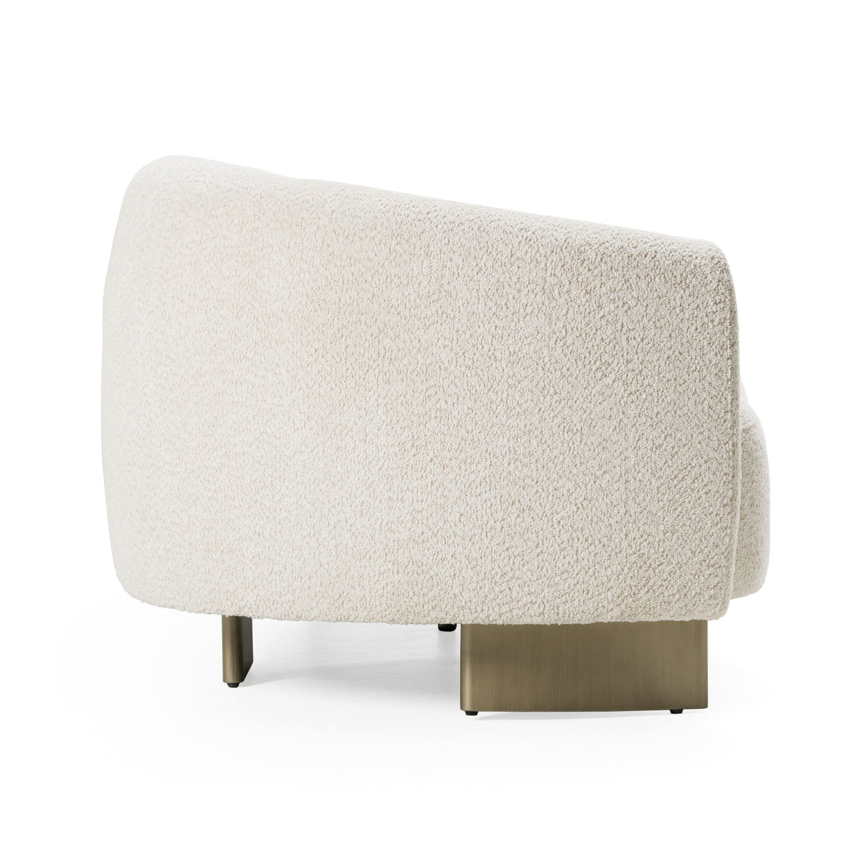 Magnolia 94.6" Modern Beige Upholstered & Antique Brass Sofa