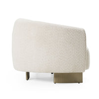 Magnolia 94.6" Modern Beige Upholstered & Antique Brass Sofa