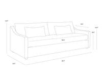 Bramwell 96" Plush Sand Sofa with Sloped Arms