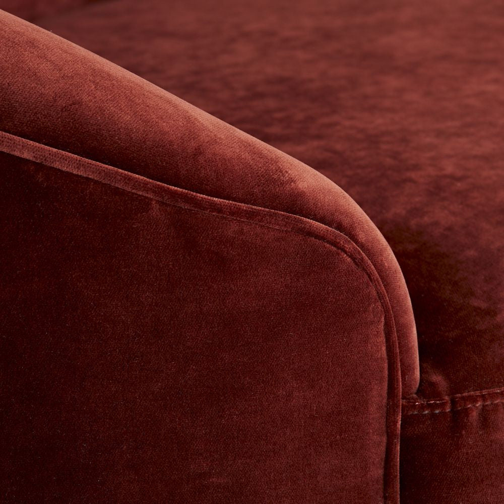 Emilee 84" Paprika Velvet Sofa