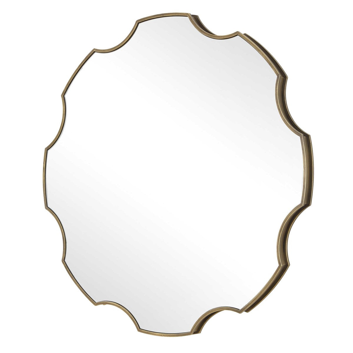 Alure 39" Antiqued Golden Bronze Iron Mirror