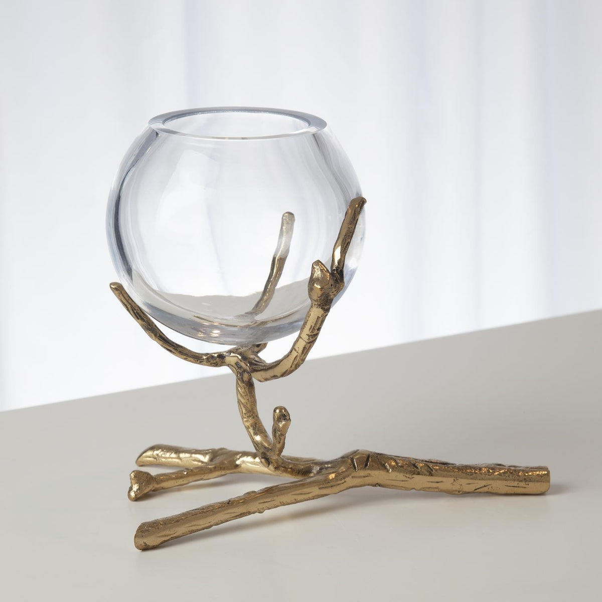 Twig Brass Vase Holder