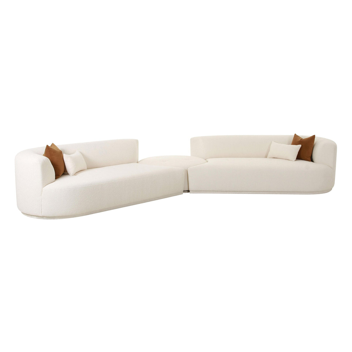 Pablo 153" Cream Boucle 3-Piece Modular Sectional - Luxury Living Collection
