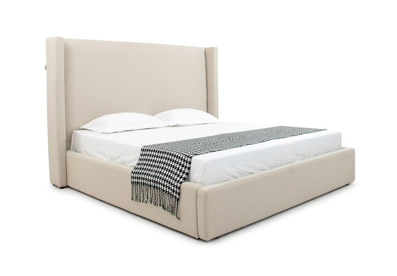 Casy Modern Beige Fabric Bed