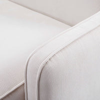 Travie White Sand Performance Corduroy Velvet RAF Corner Chair