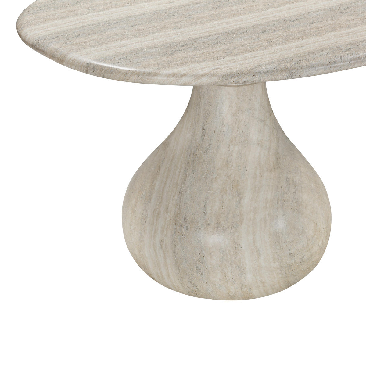 Mossa Faux Travertine Indoor / Outdoor 87" Oval Dining Table