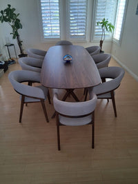 Turner Mid-Century Modern Grey & Walnut Dining Chair