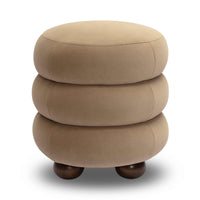 Stefanie Taupe Performance Velvet Ottoman