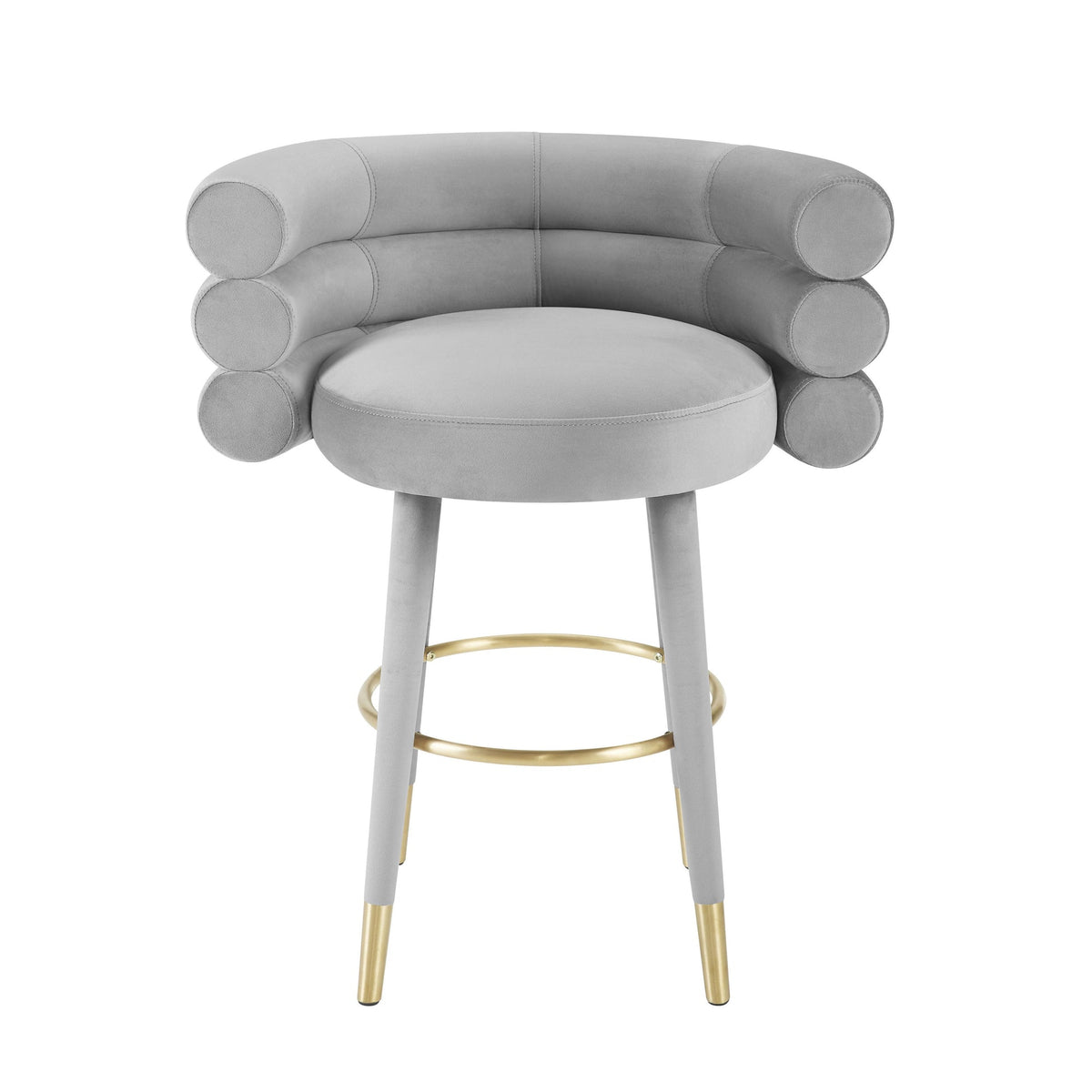 Nazri Grey Performance Grade Velvet Counter Stool