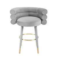 Nazri Grey Performance Grade Velvet Counter Stool