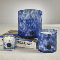 Opal Glass Five-Wick Candle Jar Dark Blue/Sea Salt & Coastal Mist (Set of 2)