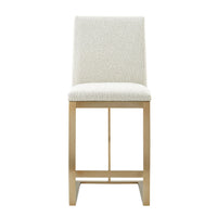 Camille Modern Off-White & Gold Steel Counter Stool