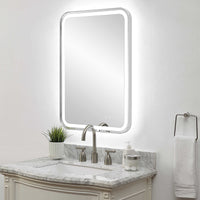 Miraze 32" Silver Lighted Vanity Rectangular Mirror