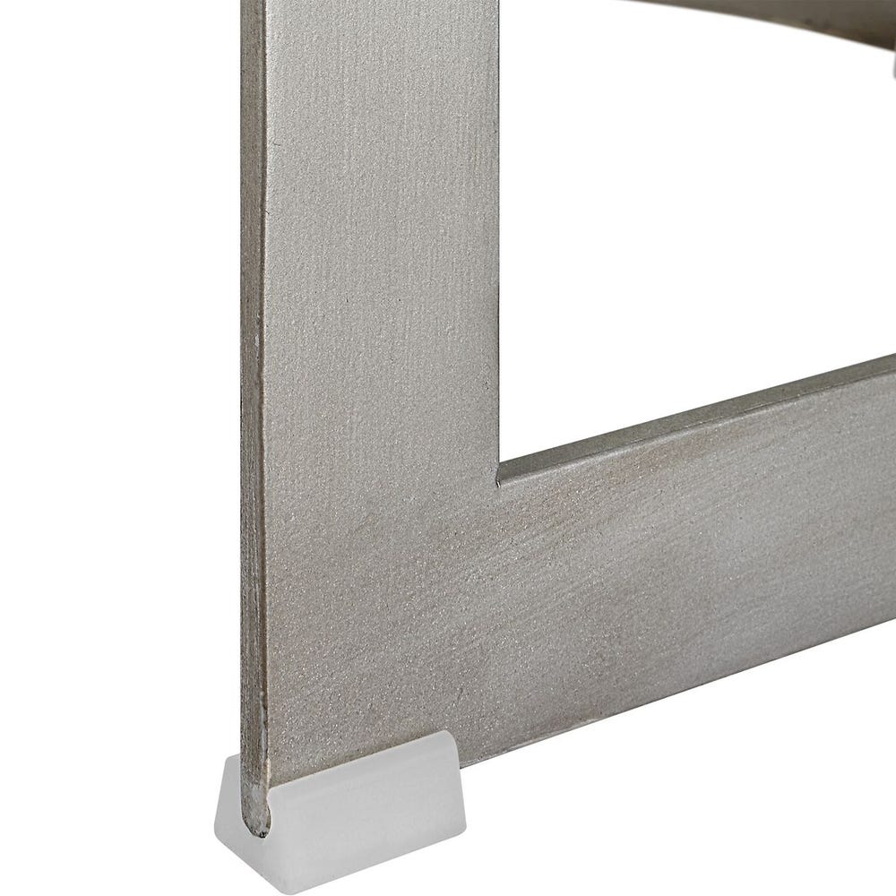 Crystal Counter Stool With Brushed Silver Frame