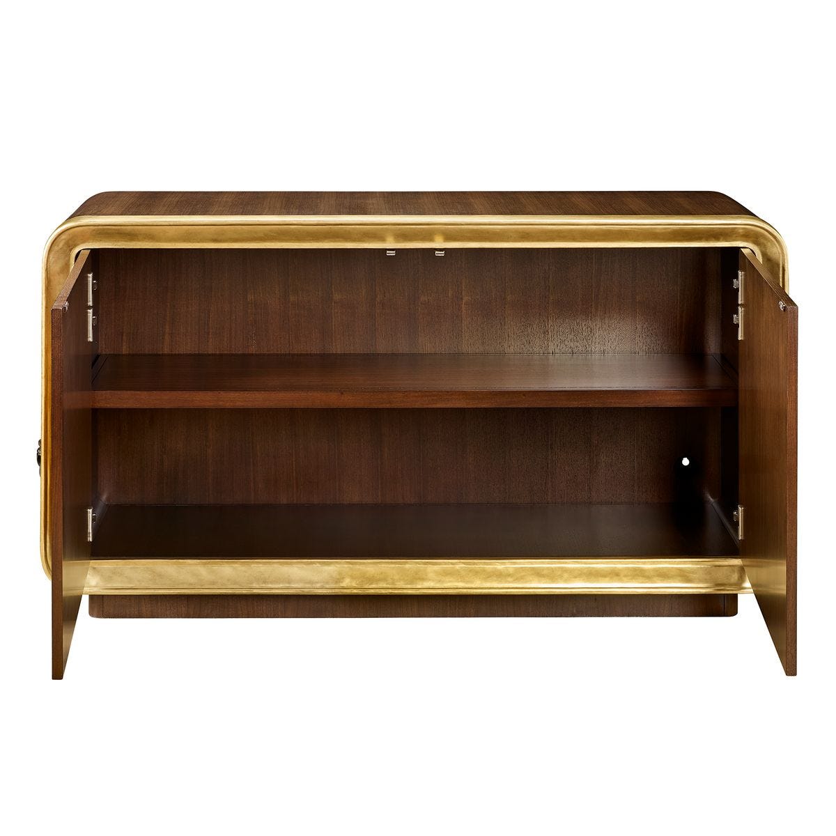 Annabelle Walnut & Gold  2 Door Cabinet