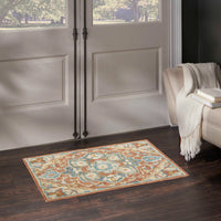 Goldie Rust Ivory Wool Persian Style Area Rug