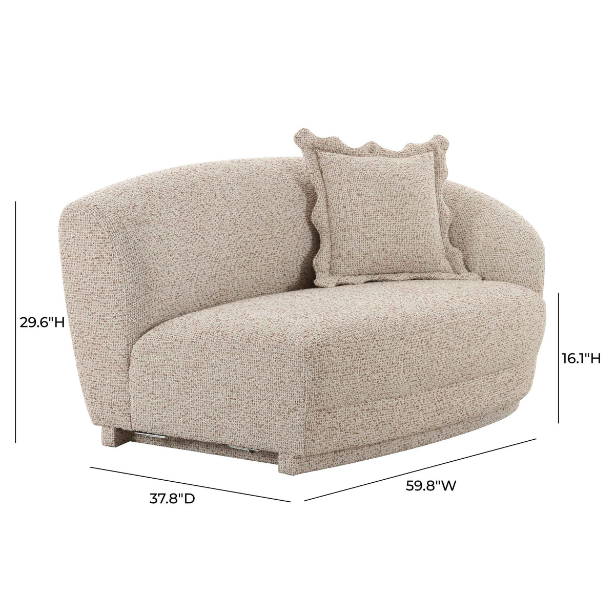 Marion 60: Two-Tone Textured Performance Boucle Loveseat - RAF