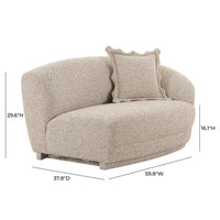 Marion 60: Two-Tone Textured Performance Boucle Loveseat - RAF
