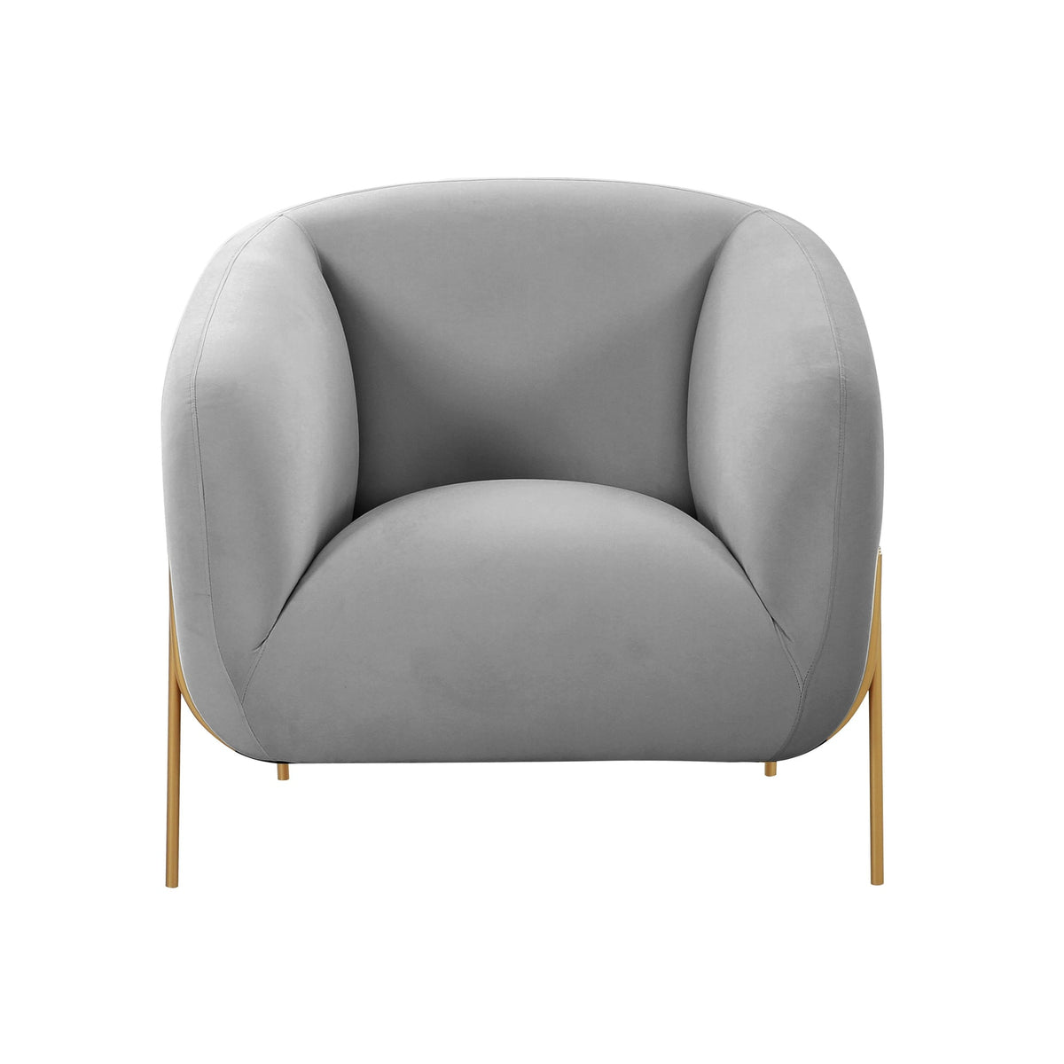 Katie Grey Velvet Accent Chair - Luxury Living Collection