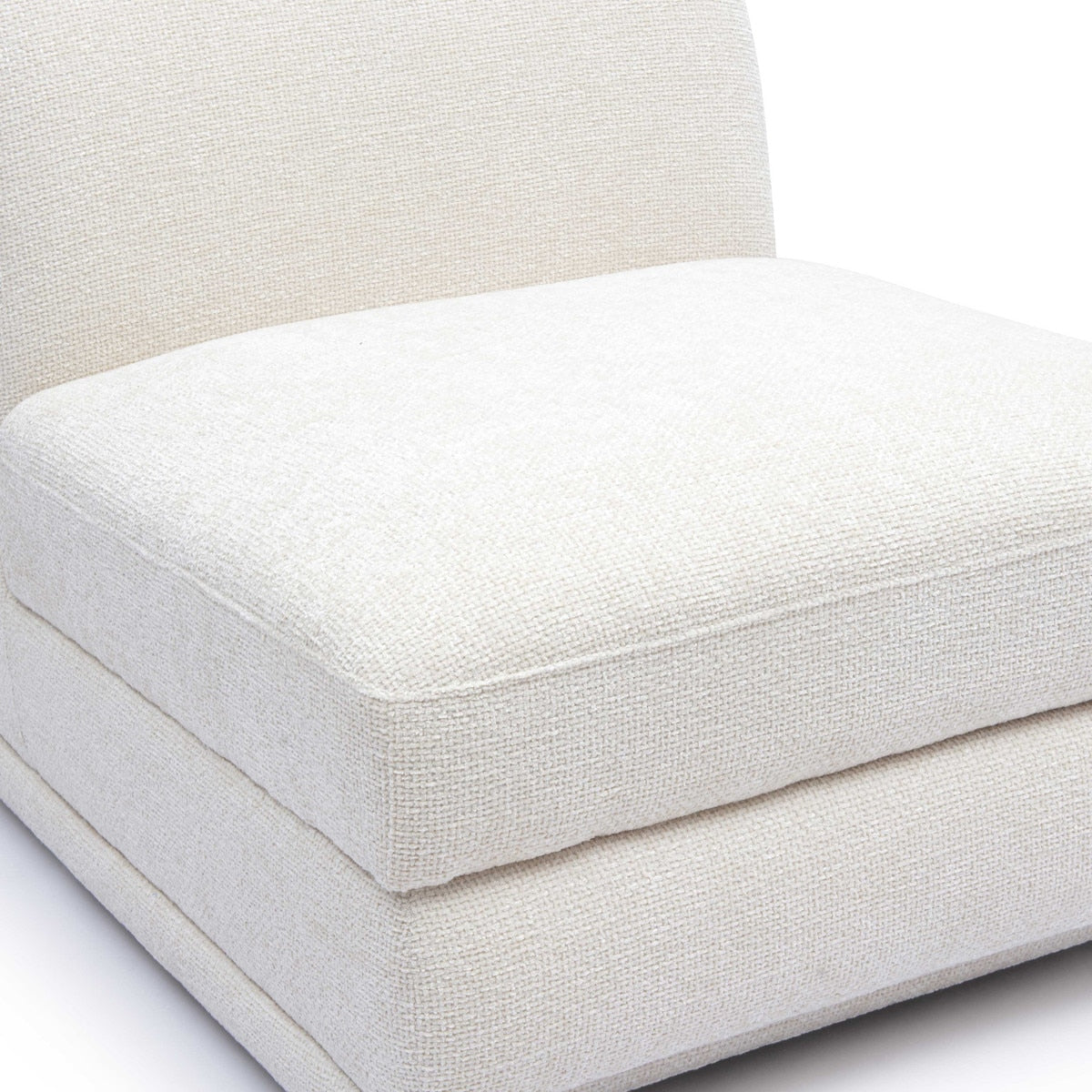 Arabella Cream Chenille Modular Armless Chair