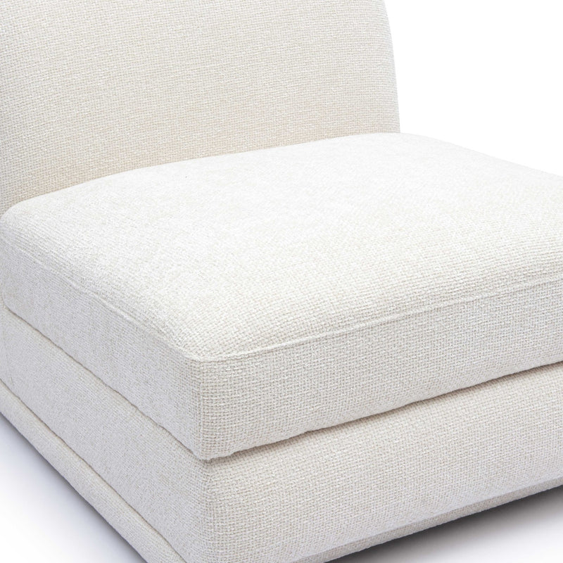 Arabella Cream Chenille Modular Armless Chair