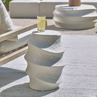 Verah White Indoor-Outdoor Accent Table