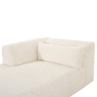 Telav 71" Fluffy Oversized Cream Performance Corduroy Modular LAF Chaise
