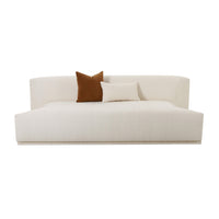 Pablo 84.2" Plush Cream Performance Boucle Modular Armless Loveseat