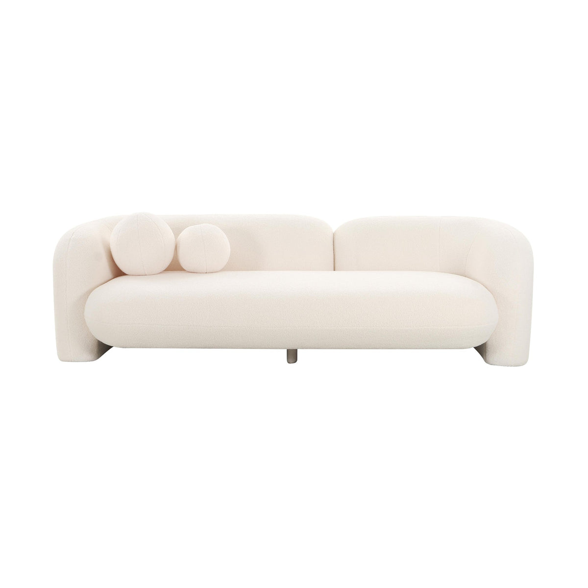 Camille 91.2" Cream Contract-Grade Faux Fur Sofa