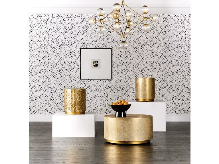 Elie Scalloped Gold Accent Table