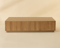Kalla 65" Natural Oak & Brushed Gold Coffee Table