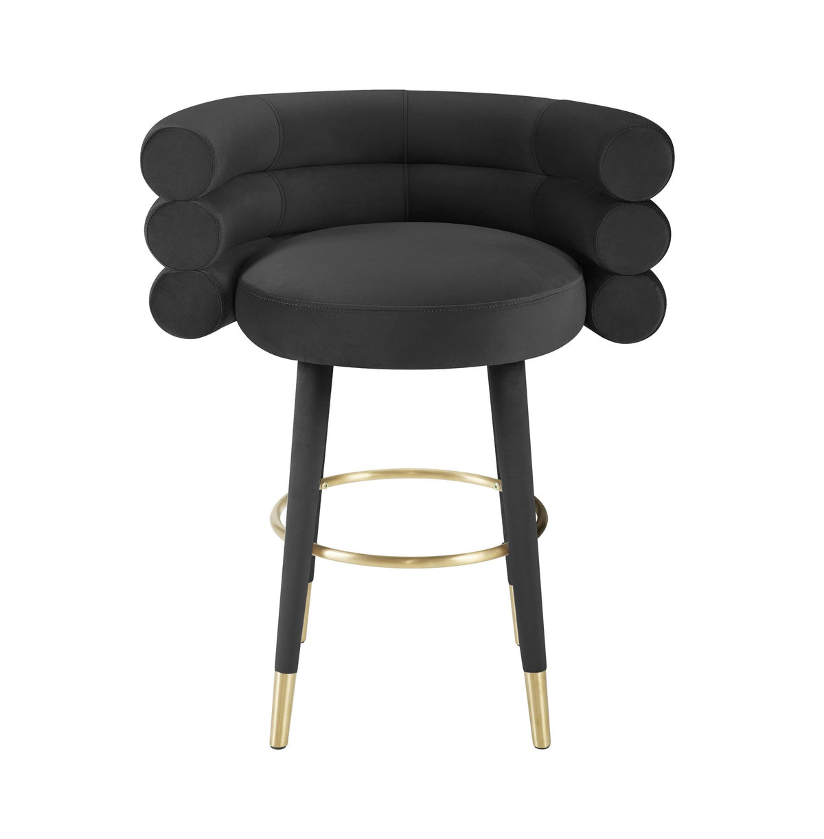 Nazri Black Performance Velvet Counter Stool