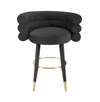 Nazri Black Performance Velvet Counter Stool