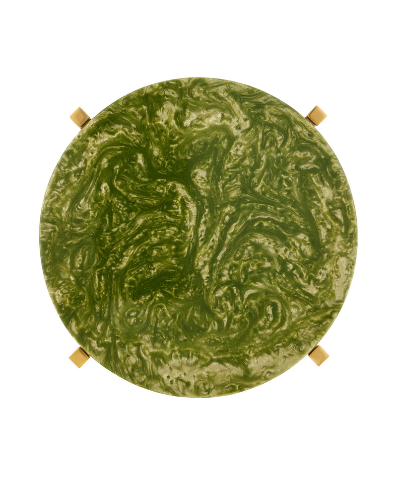 Sienna Green & Brass Martini Table