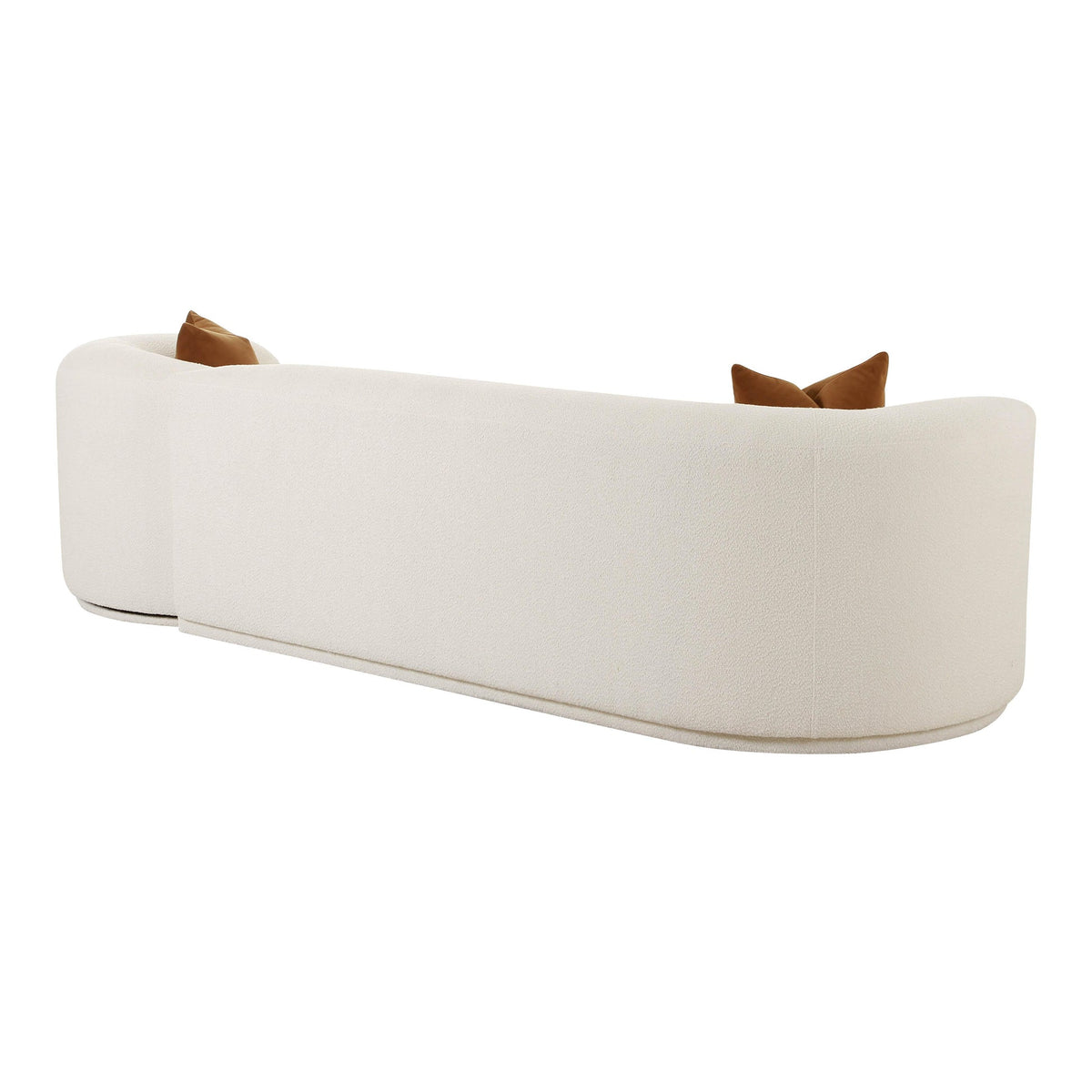 Pablo 111.8" Plush Cream Boucle 2-Piece Modular LAF Sofa