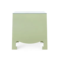 Maylee 26" Green Glass Top & Gold Nightstand